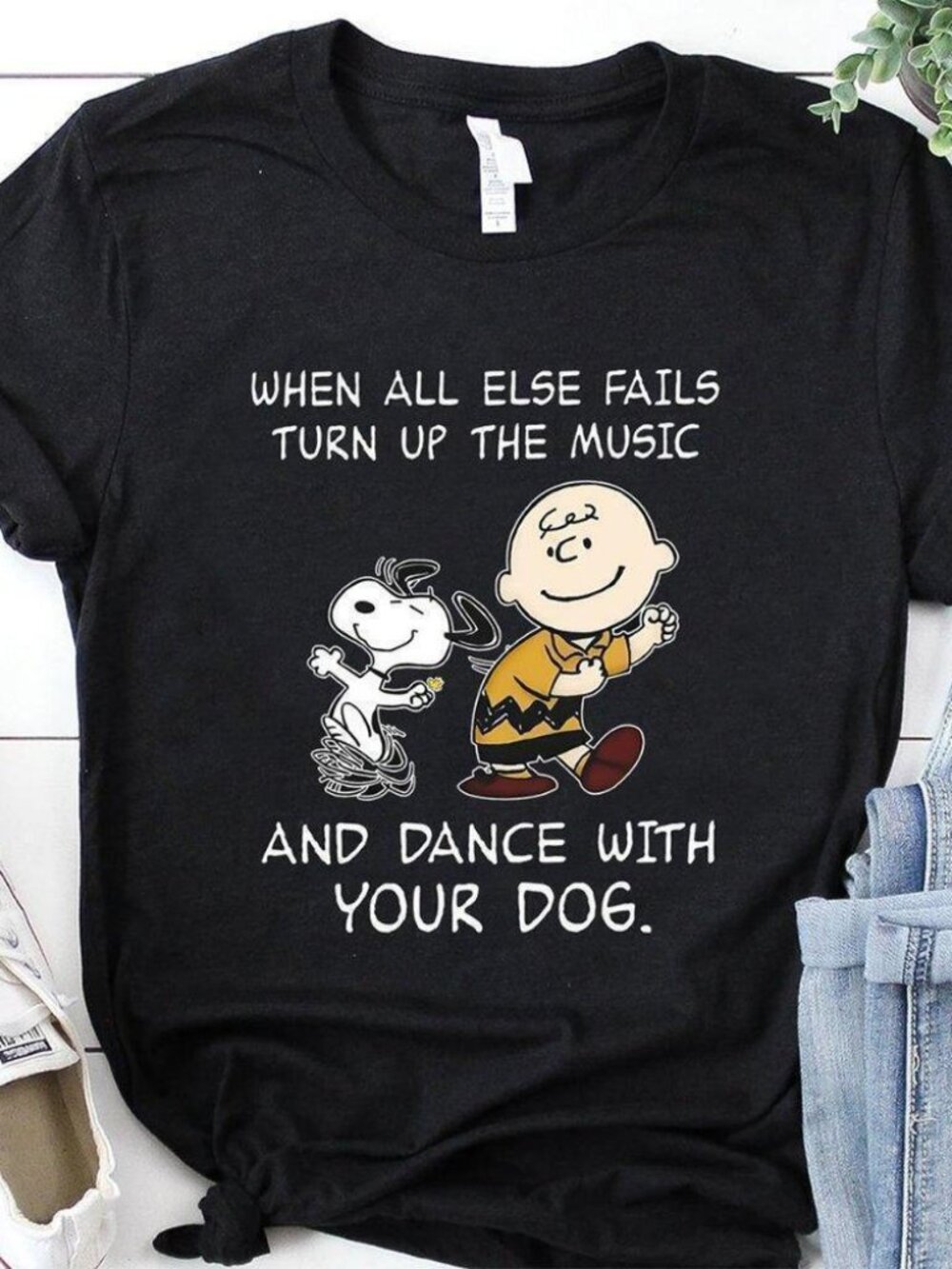 Dance With Your Dog Retro Fun Pet Owner Graphic T-Shirt 276